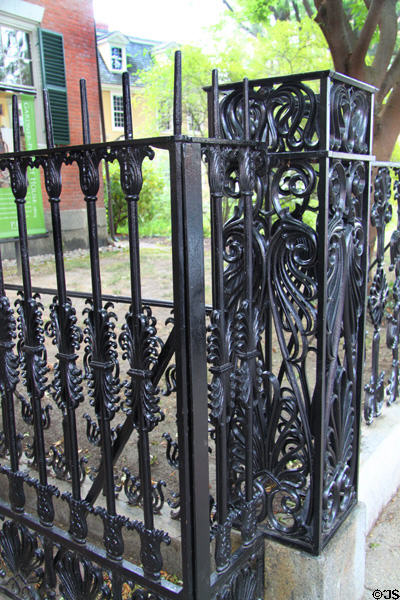 Wrought iron fence of Gardner Pingree House. Salem, MA.