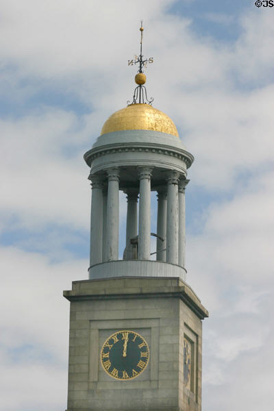 Domed rotunda & clock of United First Parish Church. Quincy, MA.
