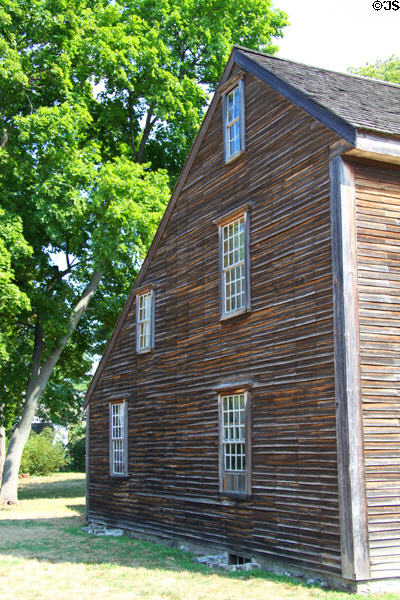 Colonial salt-box style of John Adams birthplace at Adams National Historic Site. Quincy, MA.