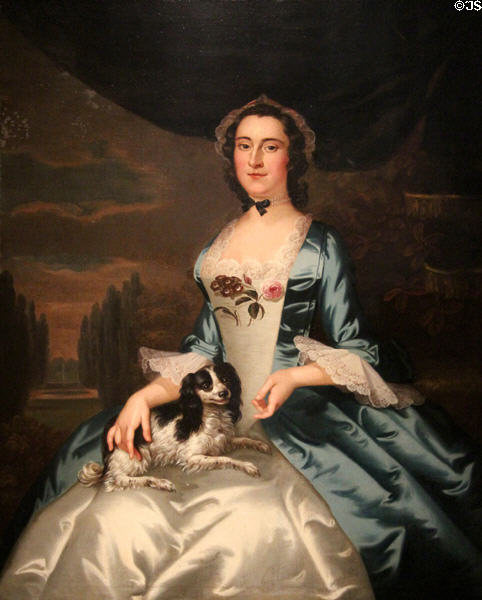 Mrs. Thomas Dongan portrait (c1749-52) by John Wollaston at Museum of Fine Arts. Boston, MA.