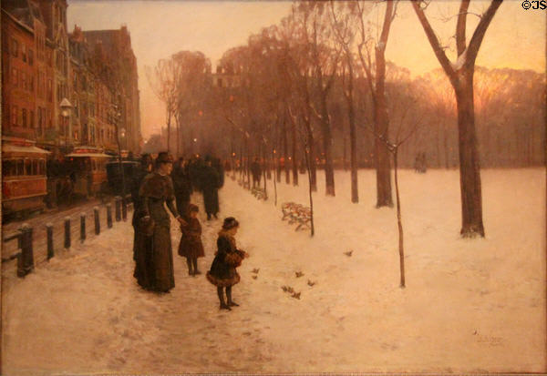 Boston Commons at Twilight painting (1885-6) by Childe Hassam at Museum of Fine Arts. Boston, MA.