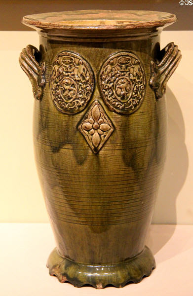 Art & crafts vase (c1897) by Grueby Faience Co. of Boston, MA at Museum of Fine Arts. Boston, MA.