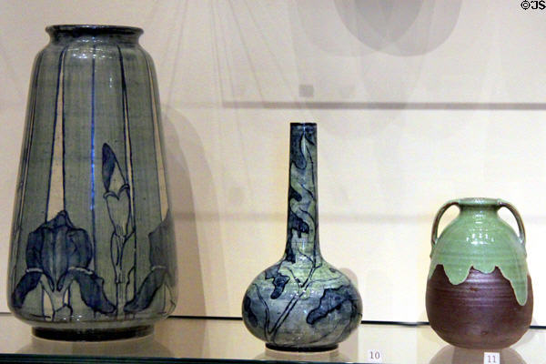Newcomb Pottery vases (1899-1902) of Louisiana at Museum of Fine Arts. Boston, MA.