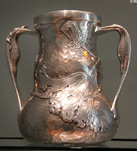 Silver two-handled vase (c1880-5) by Tiffany & Co. of New York City at Museum of Fine Arts. Boston, MA.