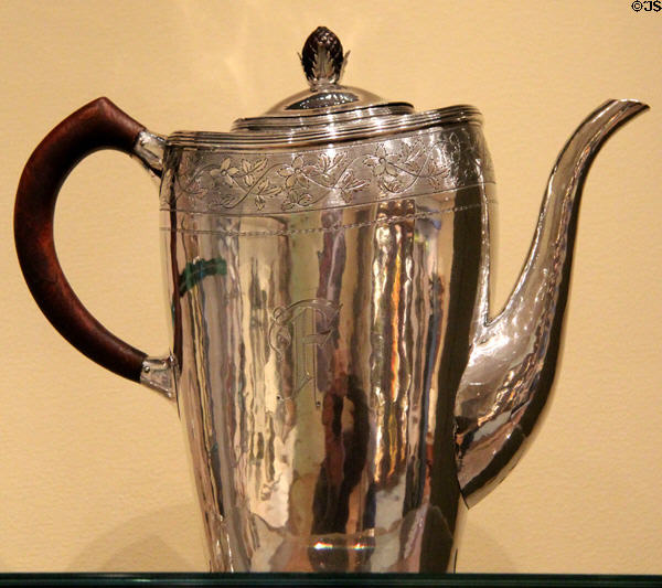 Silver coffee pot (c1915) by Robert Riddle Jarvie of Chicago at Museum of Fine Arts. Boston, MA.