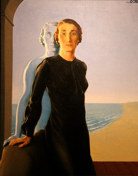 Lee Coeur dévoilé (Mme A. Thirifays) portrait (1936) by René Magritte at Museum of Fine Arts. Boston, MA.