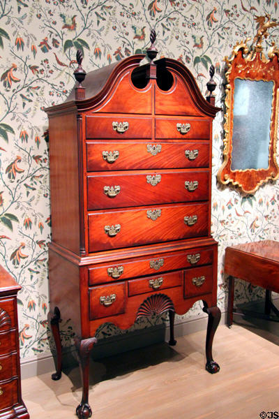 High chest of drawers (c1756-59) by John Townsend of Newport, RI at Museum of Fine Arts. Boston, MA.