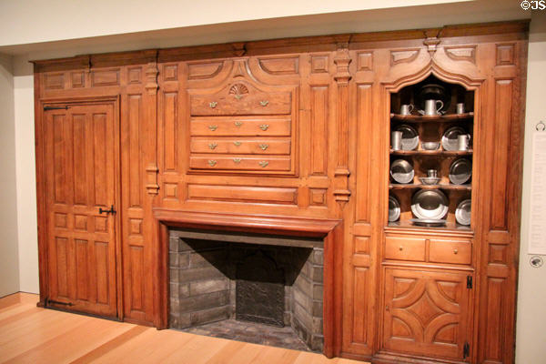 Wall from Shumway house (c1780-85) of Fiskdale, MA at Museum of Fine Arts. Boston, MA.