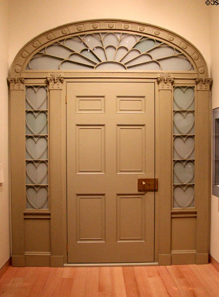 Doorframe interior (c1800) from Oak Hill of Peabody, MA by Samuel McIntire at Museum of Fine Arts. Boston, MA.