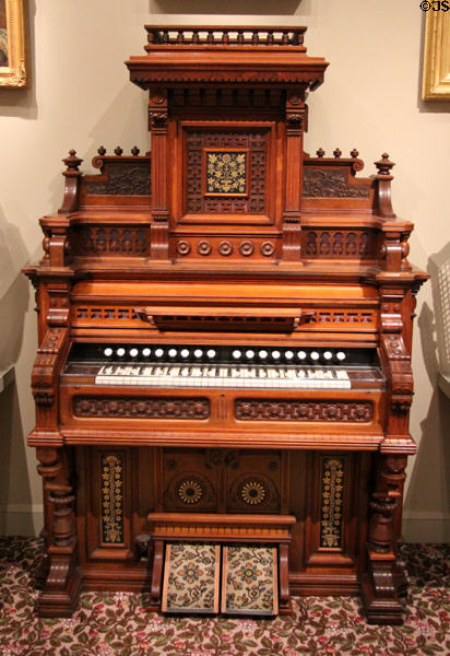 Reed organ (c1878) by J. Estey Co. of Brattleboro, VT at Museum of Fine Arts. Boston, MA.