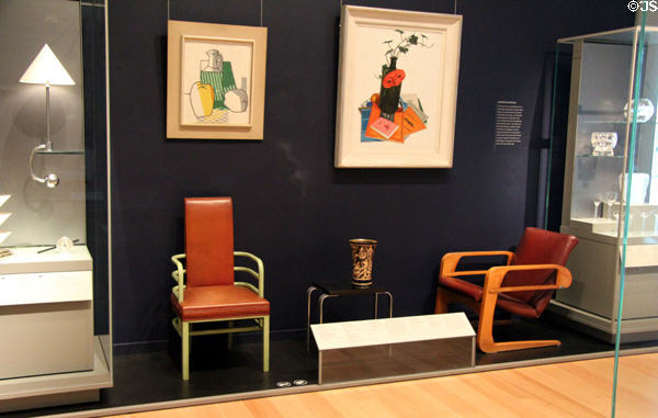 Chairs (1928-35) by Kem Weber in Art Moderne display at Museum of Fine Arts. Boston, MA.