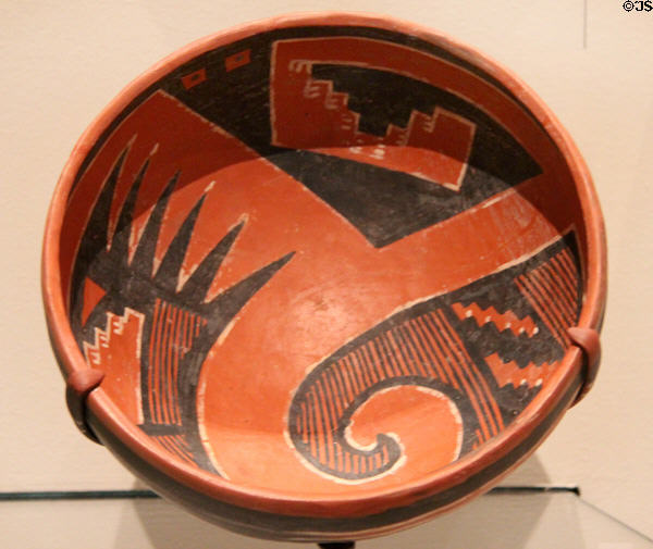 Anasazi Pueblo earthenware bowl (c1325-1400) from NM or AZ at Museum of Fine Arts. Boston, MA.
