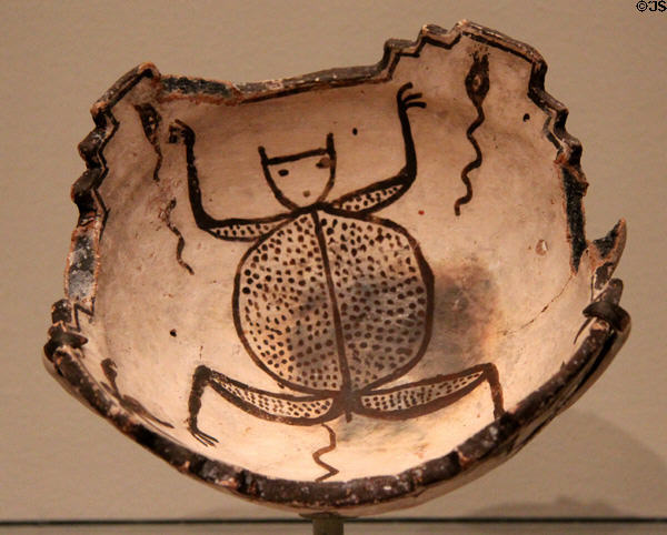 Zuni Pueblo earthenware cornmeal bowl (c1880) from NM at Museum of Fine Arts. Boston, MA.