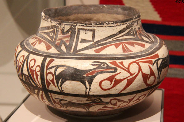 Zuni Pueblo earthenware water jar (c1860s-70s) from NM at Museum of Fine Arts. Boston, MA.