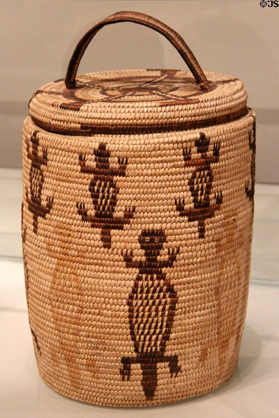 Papago coiled storage basket with gila monster design (c1899-1920) from southern AZ at Museum of Fine Arts. Boston, MA.
