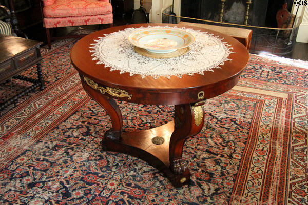 Center table in parlor at Nichols House Museum. Boston, MA.