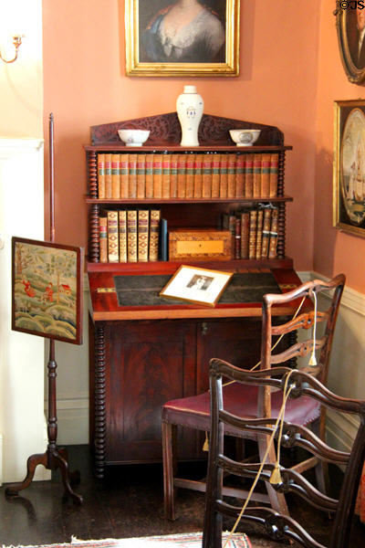 Desk in parlor at Nichols House Museum. Boston, MA.