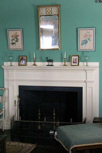 Fireplace in front bedroom at Nichols House Museum. Boston, MA.