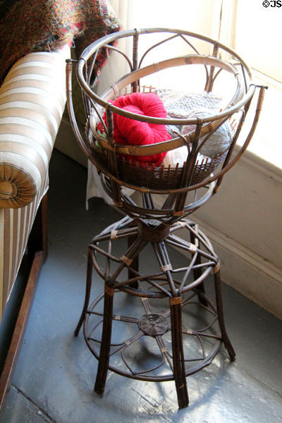 Sewing basket used by Abigail May Alcott at Orchard House. Concord, MA.