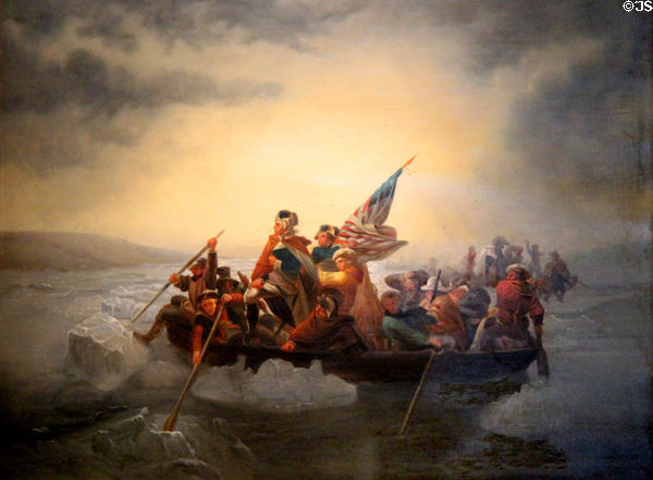 Washington Crossing the Delaware painting by Emanuel Leutze (Marbleheaders did the rowing) at Abbot Hall. Marblehead, MA.