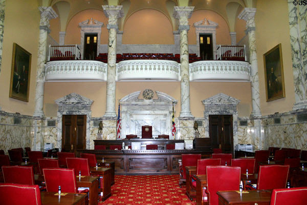 Senate chamber in Maryland State Capital. Annapolis, MD.