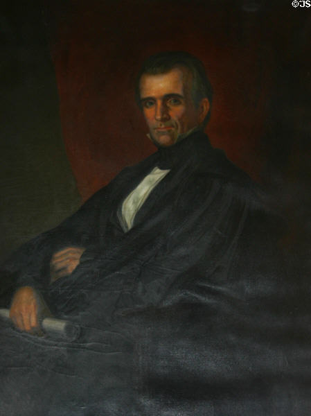 Portrait of President James Knox Polk who transferred land to found US Naval Academy by Thomas Casilear. Annapolis, MD.