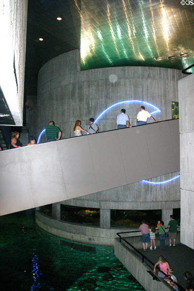 Interior architecture of National Aquarium in Baltimore. Baltimore, MD.