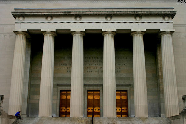 World War Memorial (1925) (101 N. Gay St.). Baltimore, MD. Style: Greek Revival. Architect: Laurence Hall Fowler.