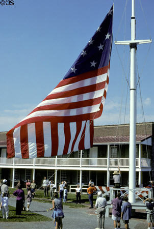 American flag over Fort McHenry inspired Francis Scott Key to write the Star Spangled Banner during the War of 1812. Baltimore, MD.