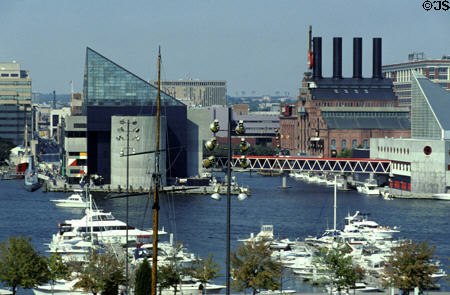 National Aquarium & Power Plant from Federal Hill. Baltimore, MD.