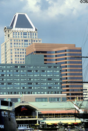 Commerce Place (1992) (31 floors) & other buildings on inner harbor. Baltimore, MD. Architect: RTKL Assoc..