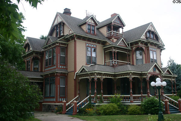 Frank L. Skeels House (1886) (199 W. Pearl St.). Coldwater, MI. Style: Queen Anne. Architect: Ebenezer B. Saxton.