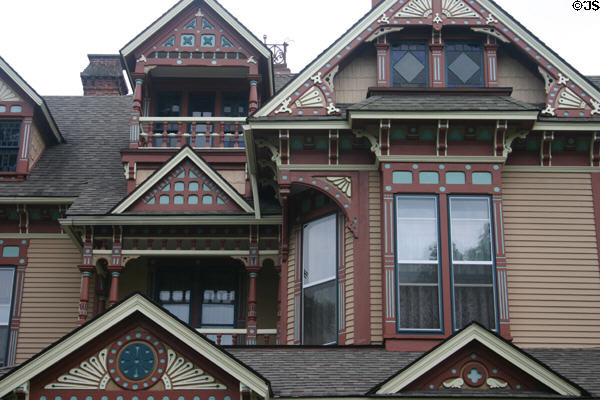 Victorian details of Skeels House on West Pearl St. Coldwater, MI.