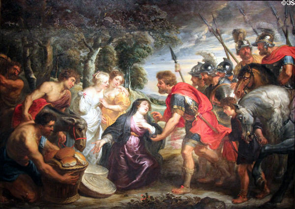 Meeting of David & Abigail painting (c1615-28) by Peter Paul Rubens at Detroit Institute of Arts. Detroit, MI.