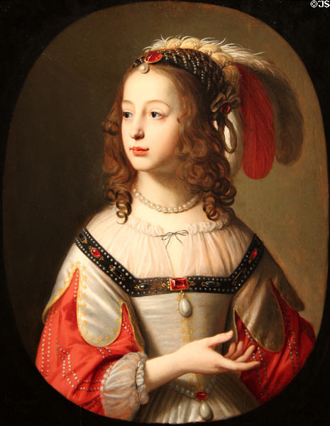 Portrait of Sophia, Princess Palatine (1641) by Gerrit van Honthorst at Detroit Institute of Arts. Detroit, MI.