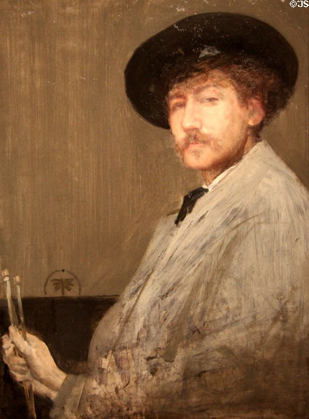 Arrangement in Gray: Portrait of the Painter (c1872) by James McNeill Whistler at Detroit Institute of Arts. Detroit, MI.