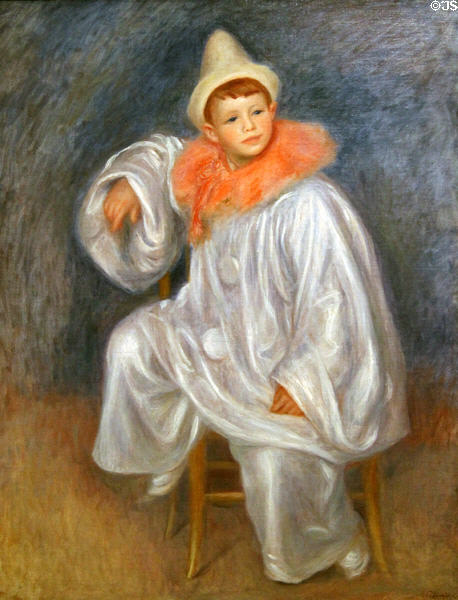 The White Pierrot painting (1901-2) by Pierre-Auguste Renoir at Detroit Institute of Arts. Detroit, MI.