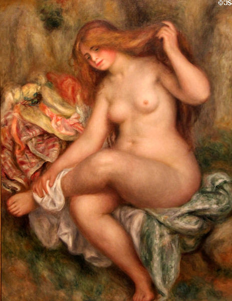 Seated Bather painting (1903-6) by Pierre-Auguste Renoir at Detroit Institute of Arts. Detroit, MI.