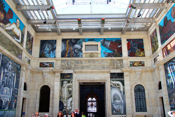 West wall of Detroit Industry Murals by Diego Rivera at Detroit Institute of Arts. Detroit, MI.