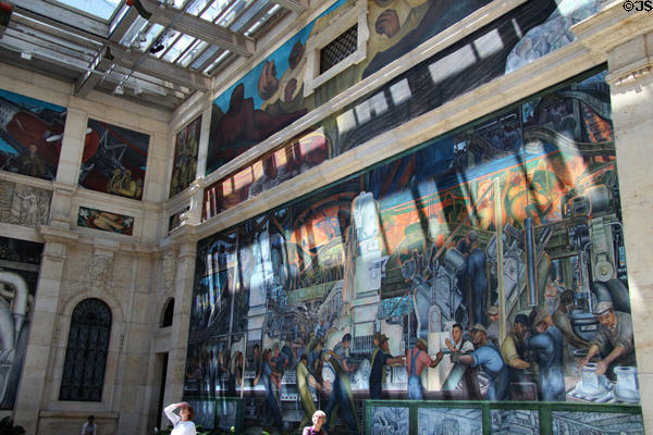 North wall of Detroit Industry Murals by Diego Rivera at Detroit Institute of Arts. Detroit, MI.