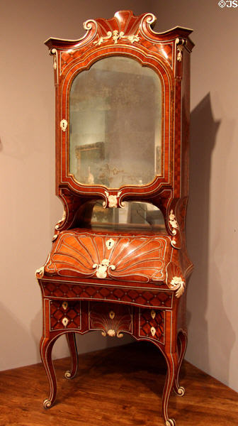 Inlaid secretary with mirrors (c1770) from Italy at Detroit Institute of Arts. Detroit, MI.