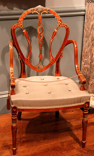 Upholstered armchair (c1790) attrib. to George Seddon from England at Detroit Institute of Arts. Detroit, MI.