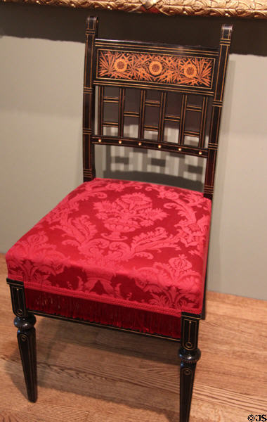 Upholstered side chair (c1880) by Herter Brothers of New York City at Detroit Institute of Arts. Detroit, MI.