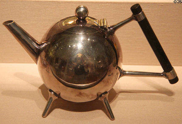 Silver teapot (1880) by Christopher Dresser of James Dixon & Sons, England at Detroit Institute of Arts. Detroit, MI.