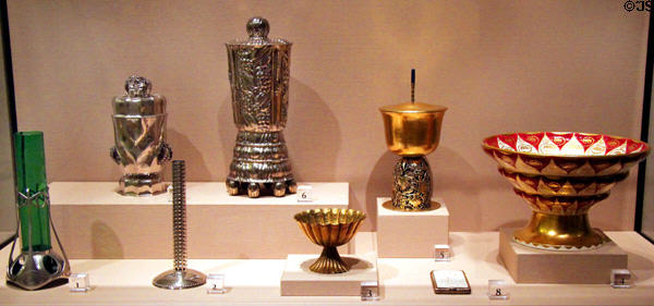 Collection of Wiener Werkstätte metal objects (1900-25) at Detroit Institute of Arts. Detroit, MI.