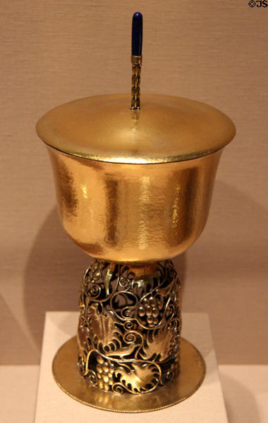 Silver loving cup with cover (1900-25) by Carl Otto Czechka of Wiener Werkstätte at Detroit Institute of Arts. Detroit, MI.