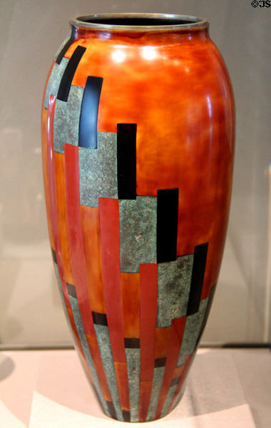 Enameled copper vase (1924) by Jean Dunand of France at Detroit Institute of Arts. Detroit, MI.