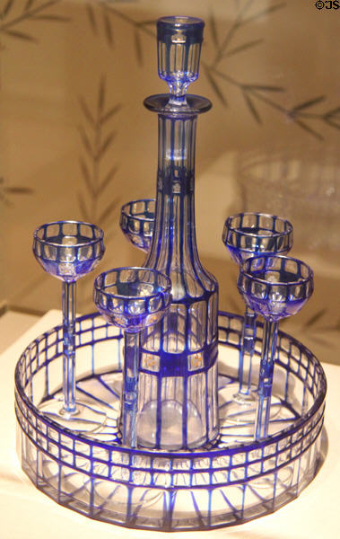Glass liqueur set (1909-16) by Otto Prutscher of Vienna, Austria at Detroit Institute of Arts. Detroit, MI.