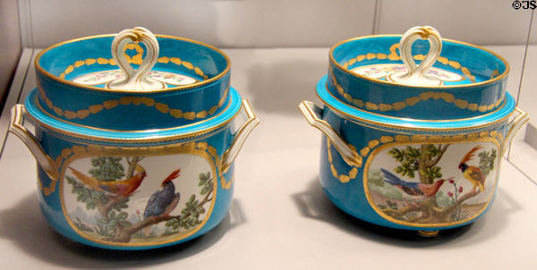 Porcelain ice cream coolers (1789) by Sèvres Manuf., France at Detroit Institute of Arts. Detroit, MI.