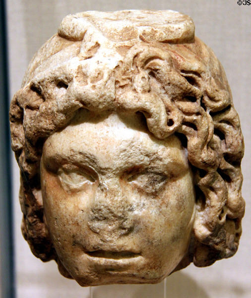 Roman marble head of Alexander the Great (100s CE) at Detroit Institute of Arts. Detroit, MI.